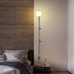 Nástenné nástenné svietidlo Globe Mid Century Magic Bean Nástenná lampa so zástrčkou