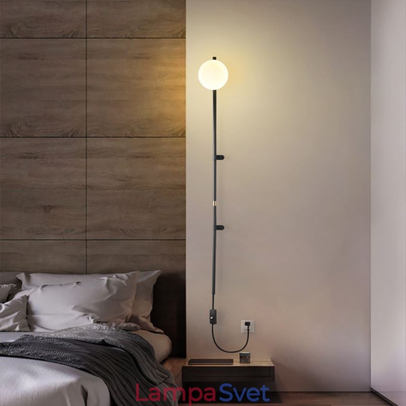 Nástenné nástenné svietidlo Globe Mid Century Magic Bean Nástenná lampa so zástrčkou