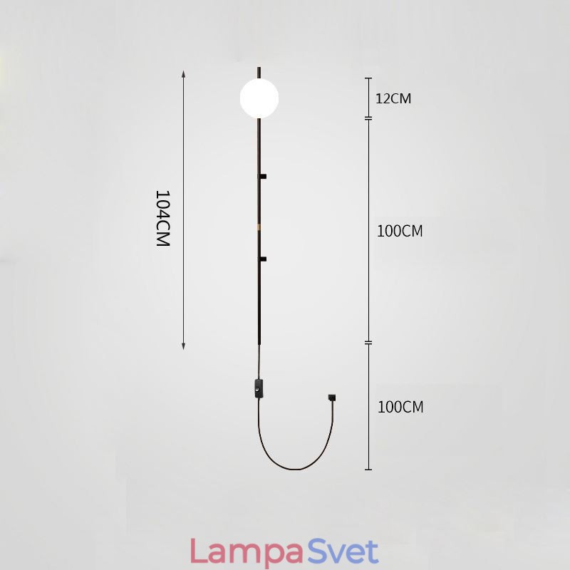 Nástenné nástenné svietidlo Globe Mid Century Magic Bean Nástenná lampa so zástrčkou