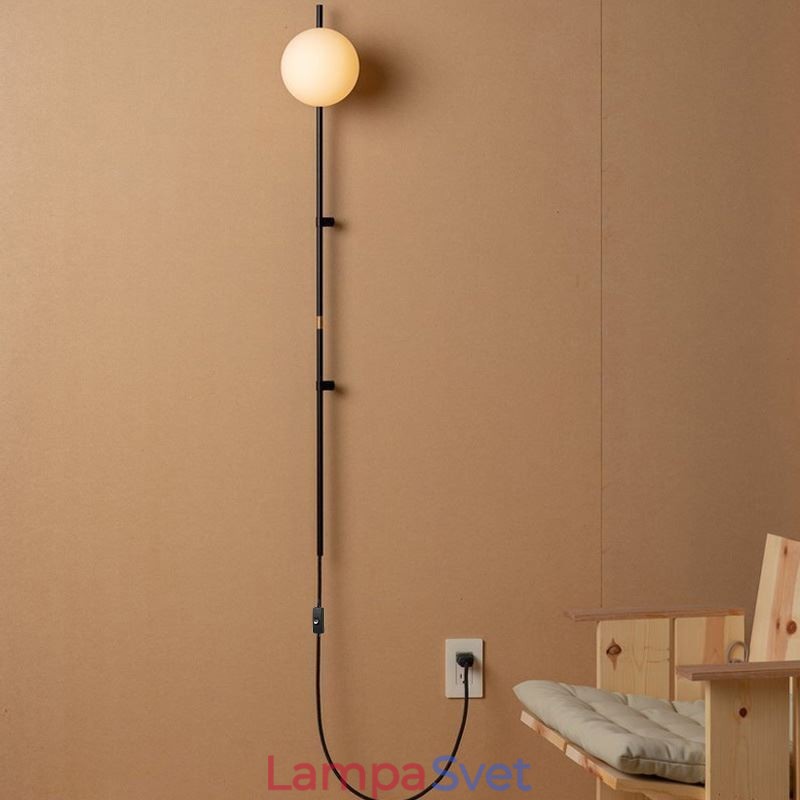 Nástenné nástenné svietidlo Globe Mid Century Magic Bean Nástenná lampa so zástrčkou