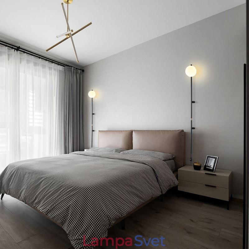 Nástenné nástenné svietidlo Globe Mid Century Magic Bean Nástenná lampa so zástrčkou