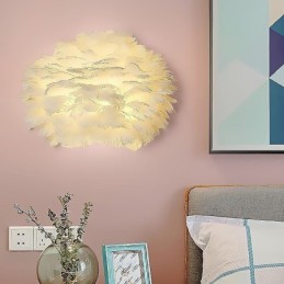 Kreatívna pierková nástenná lampa Dekoratívne nástenné svietidlo