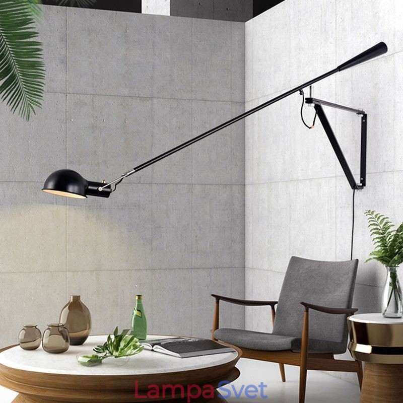 Nástenná lampa na čítanie s jedným kolískovým ramenom