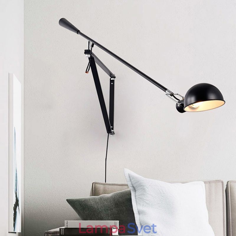 Nástenná lampa na čítanie s jedným kolískovým ramenom