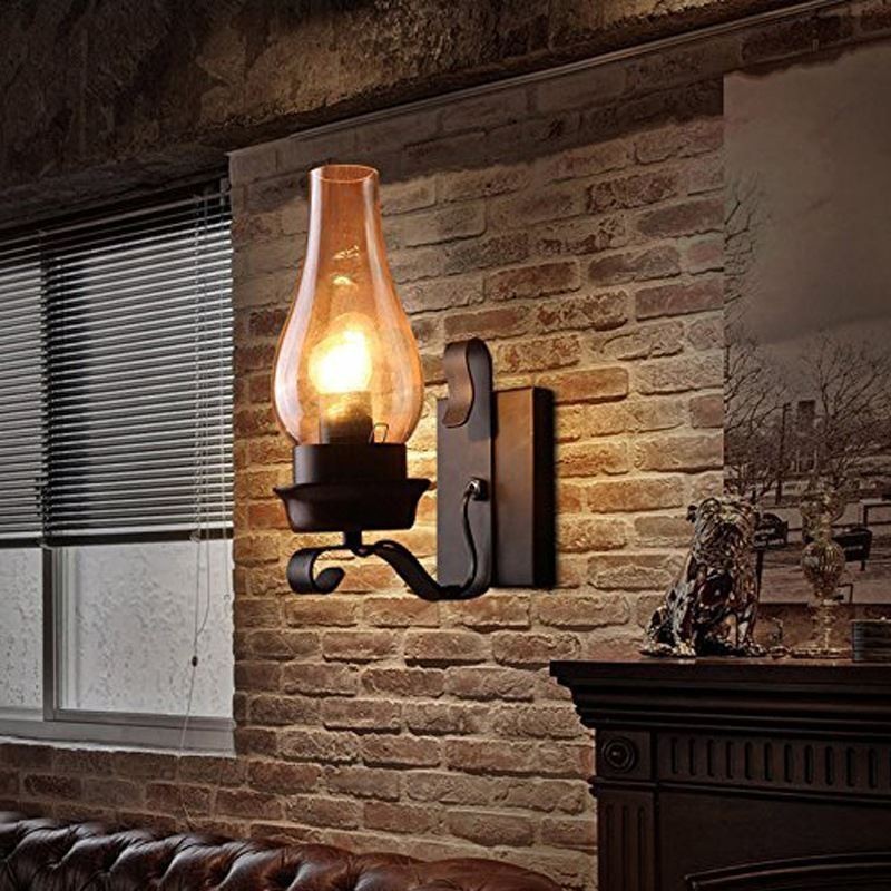 Vintage nástenná lampa z tepaného železa Single Light Sconce Lighting