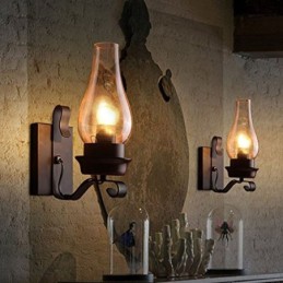 Vintage nástenná lampa z tepaného železa Single Light Sconce Lighting