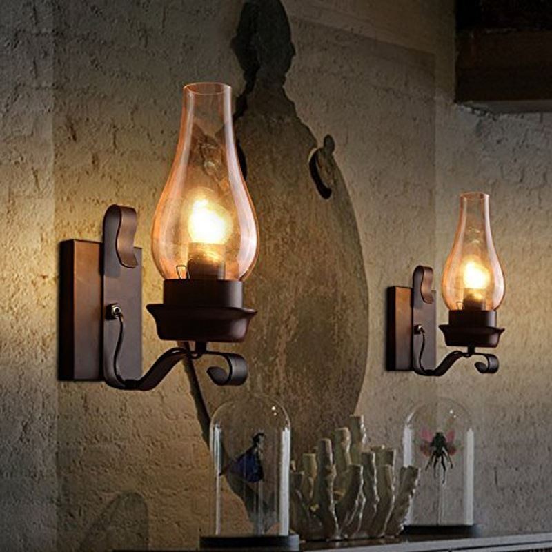 Vintage nástenná lampa z tepaného železa Single Light Sconce Lighting