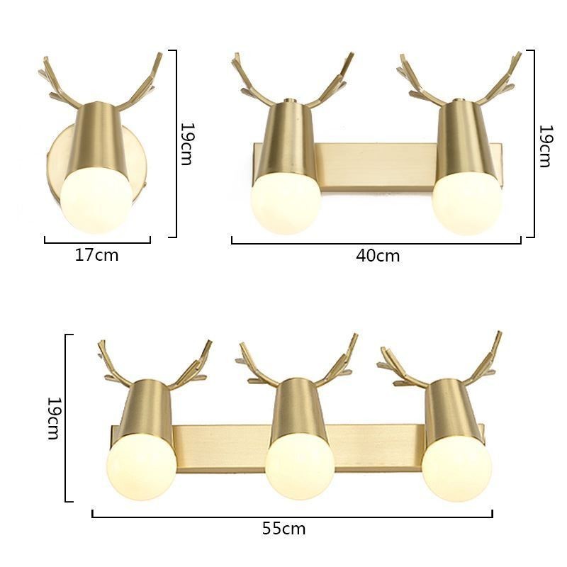 Severská mosadzná nástenná lampa Zrkadlové predné svetlo