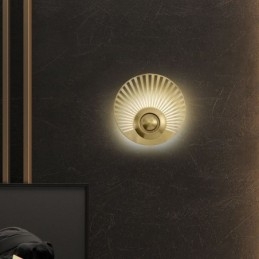 Severská mosadzná nástenná lampa Duté svietidlo okrúhleho tvaru