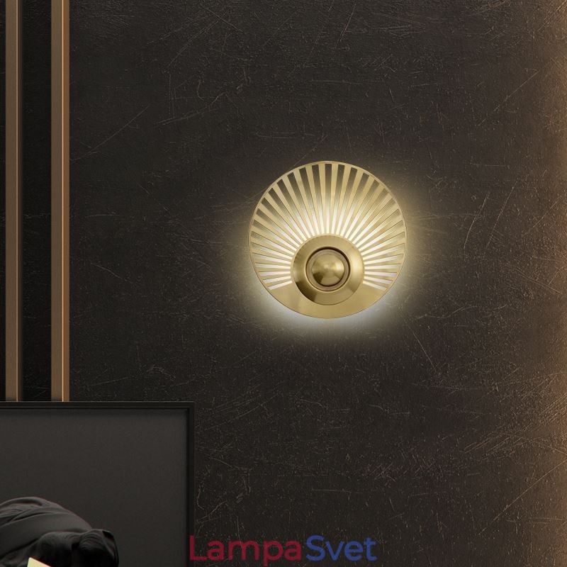 Severská mosadzná nástenná lampa Duté svietidlo okrúhleho tvaru