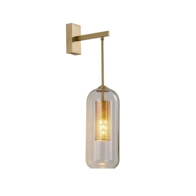 Severská mosadzná nástenná lampa Vnútorné duté cylindrické tienidlo na lampu