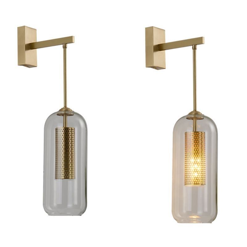 Severská mosadzná nástenná lampa Vnútorné duté cylindrické tienidlo na lampu