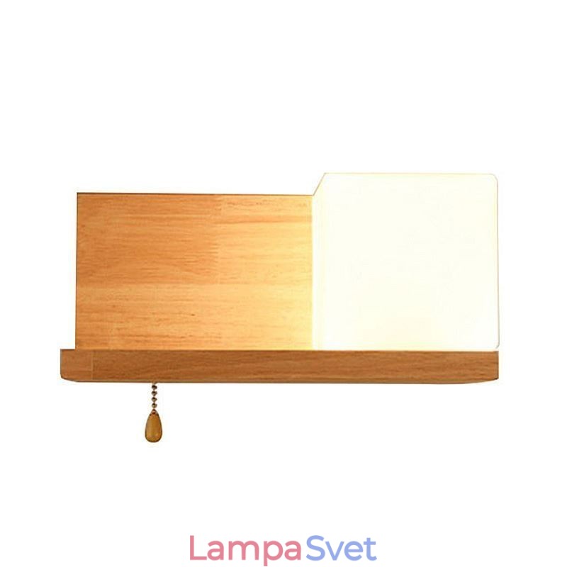 Severská drevená nástenná lampa Sklenené tienidlo svietnikové svietidlo
