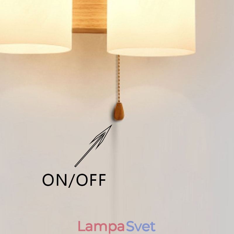 Severská drevená nástenná lampa Sklenené tienidlo svietnikové svietidlo