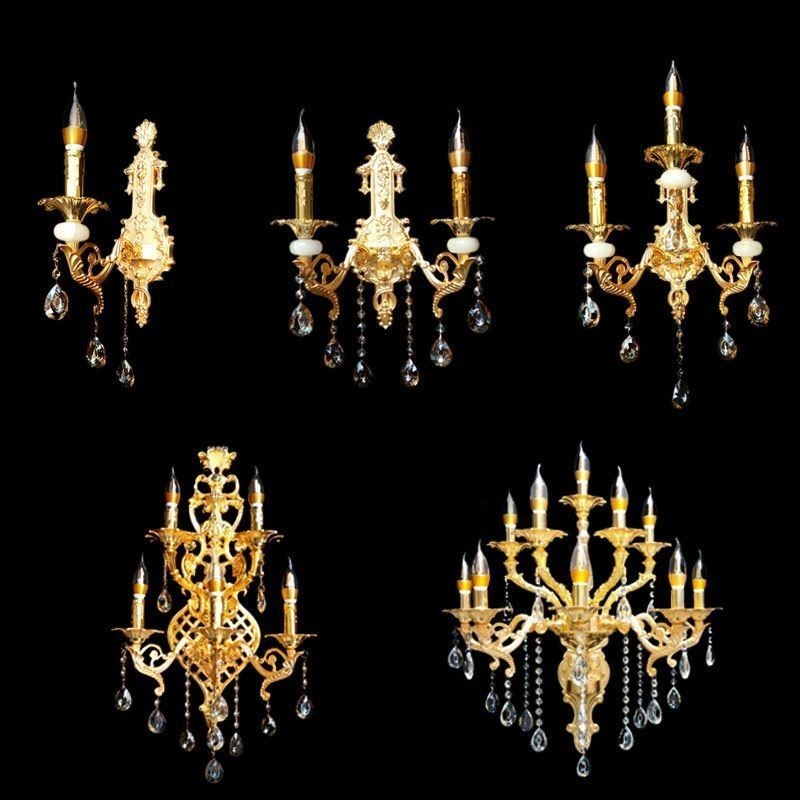 Európska nástenná lampa Luxusné nástenné svietidlo Crystal Drop Lamp Nočné osvetlenie