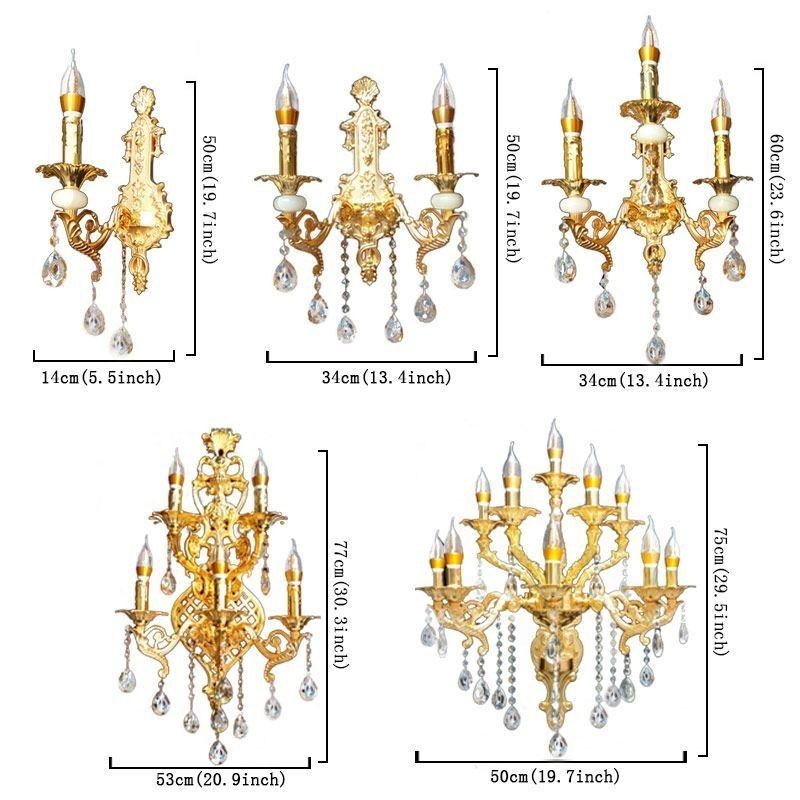 Európska nástenná lampa Luxusné nástenné svietidlo Crystal Drop Lamp Nočné osvetlenie