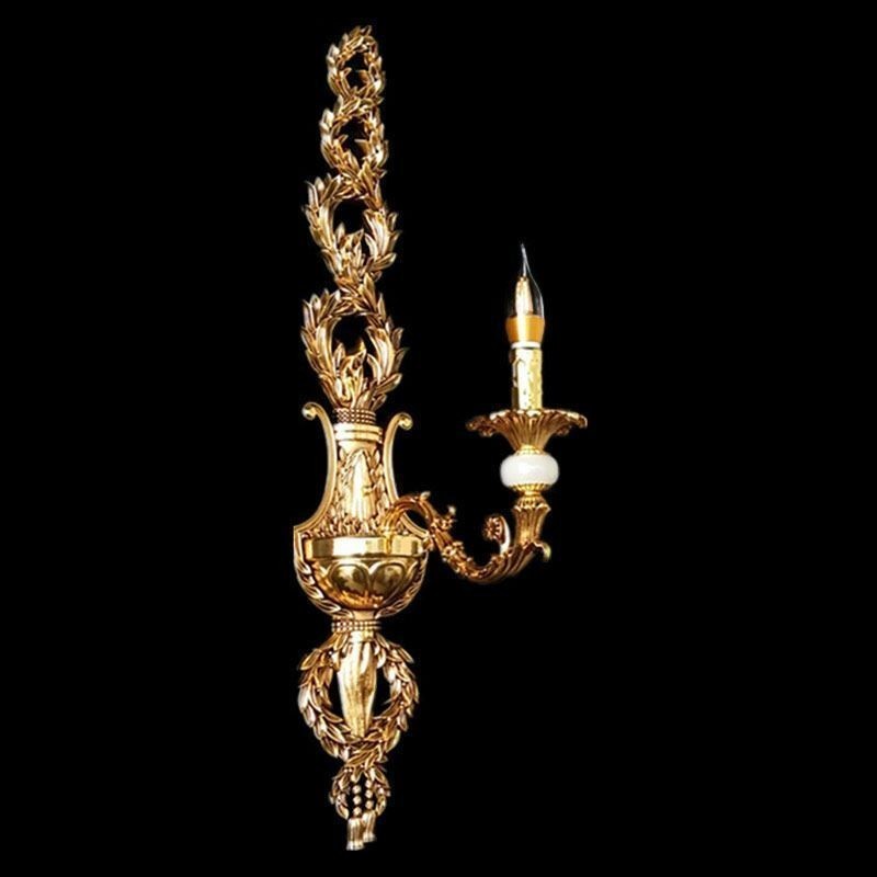 Európska nástenná lampa Luxusné plátkové nástenné svietniky Jade Decoration Lampa Nočné osvetlenie