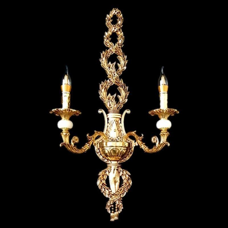 Európska nástenná lampa Luxusné plátkové nástenné svietniky Jade Decoration Lampa Nočné osvetlenie