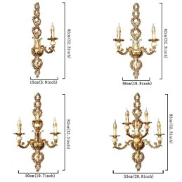 Európska nástenná lampa Luxusné plátkové nástenné svietniky Jade Decoration Lampa Nočné osvetlenie