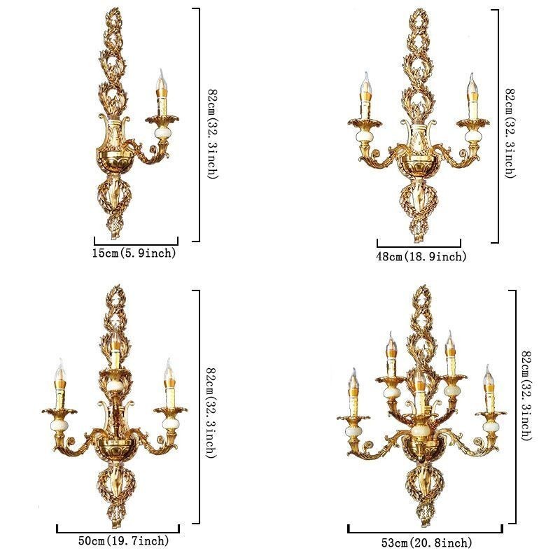 Európska nástenná lampa Luxusné plátkové nástenné svietniky Jade Decoration Lampa Nočné osvetlenie