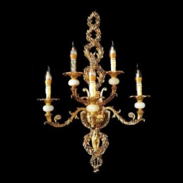 Európska nástenná lampa Luxusné plátkové nástenné svietniky Jade Decoration Lampa Nočné osvetlenie