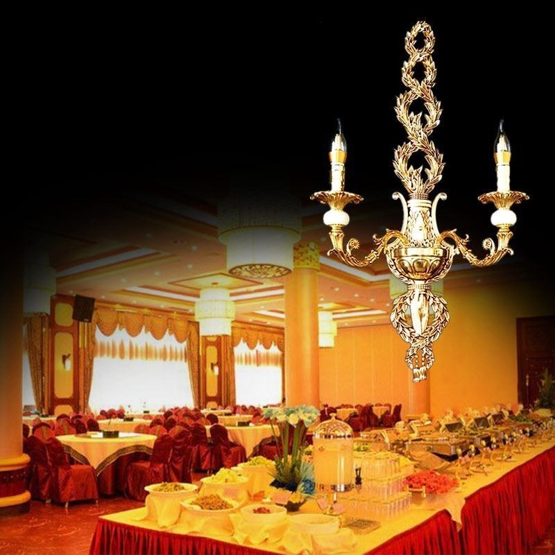 Európska nástenná lampa Luxusné plátkové nástenné svietniky Jade Decoration Lampa Nočné osvetlenie