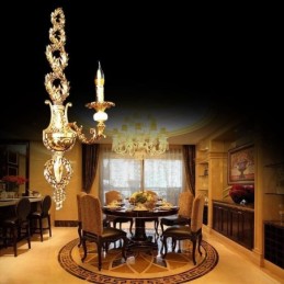 Európska nástenná lampa Luxusné plátkové nástenné svietniky Jade Decoration Lampa Nočné osvetlenie