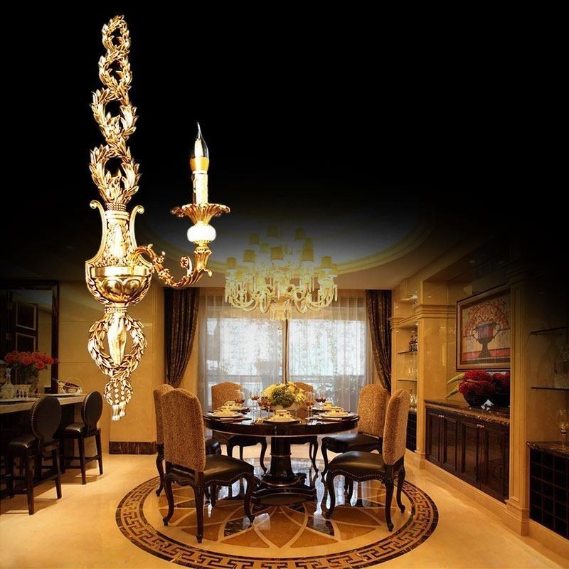 Európska nástenná lampa Luxusné plátkové nástenné svietniky Jade Decoration Lampa Nočné osvetlenie