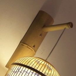 Dizajnové nástenné svietidlo s klietkou Kreatívne bambusové závesné nástenné svietidlo Dekoratívne nočné svietidlo