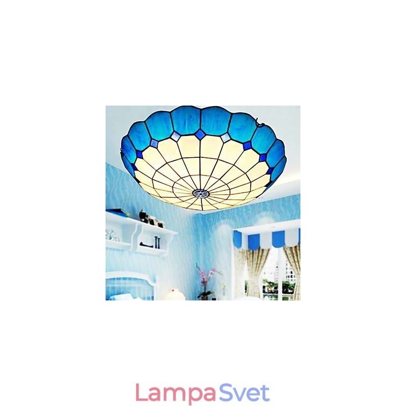 Európske vidiecke výtvarné umenie Vitráže absorbujú svetlo kupolovej lampy
