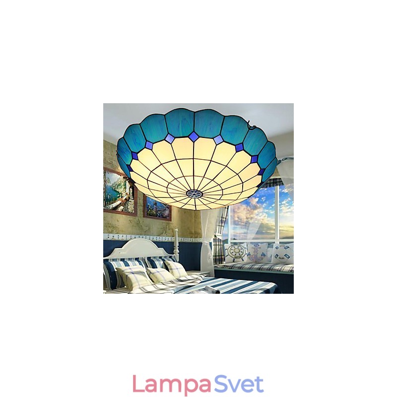 Európske vidiecke výtvarné umenie Vitráže absorbujú svetlo kupolovej lampy