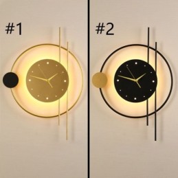 Nástenné svietidlo s hodinami Moderné minimalistické nástenné svietidlo z tepaného železa A