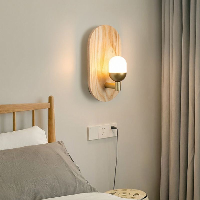 Dekorácia Nástenná drevená lampa Svetlá do vstupnej uličky Nordic Nočné nástenné svietidlo