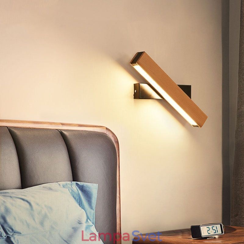 Európa Nástenná lampa z masívneho dreva Nočné nástenné osvetlenie Moderné lampy Simplicity