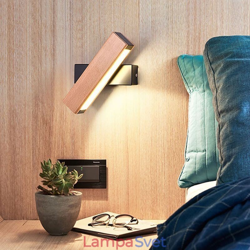 Európa Nástenná lampa z masívneho dreva Nočné nástenné osvetlenie Moderné lampy Simplicity