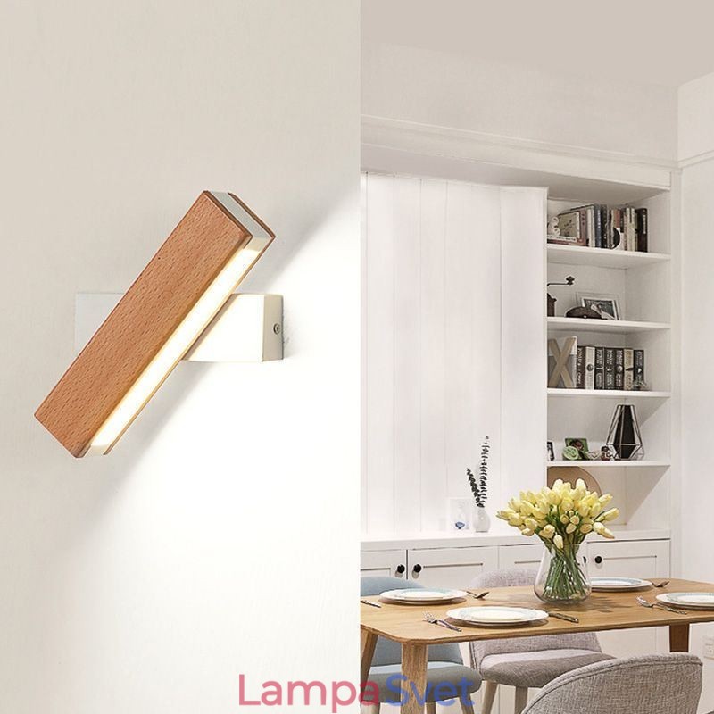 Európa Nástenná lampa z masívneho dreva Nočné nástenné osvetlenie Moderné lampy Simplicity