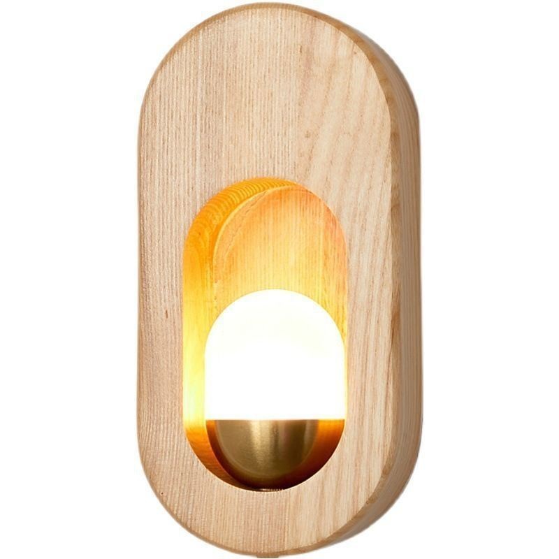 Japonská dekorácia nástenná svetelná drevená nástenná lampa Vstupná ulička