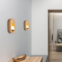 Japonská dekorácia nástenná svetelná drevená nástenná lampa Vstupná ulička