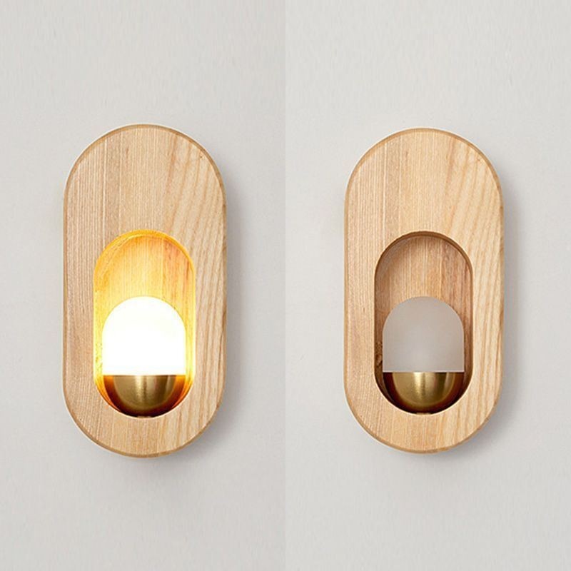 Japonská dekorácia nástenná svetelná drevená nástenná lampa Vstupná ulička
