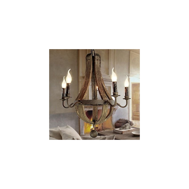 Luster 5 svetiel Vintage Retro Country Living Dining Metal