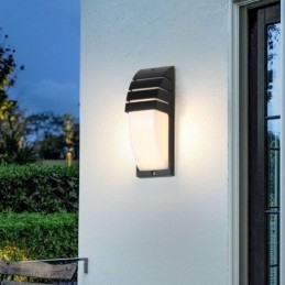 Vodotesná vonkajšia veranda svetlá Čierna hliníková nástenná lampa Garden Courtyard Light
