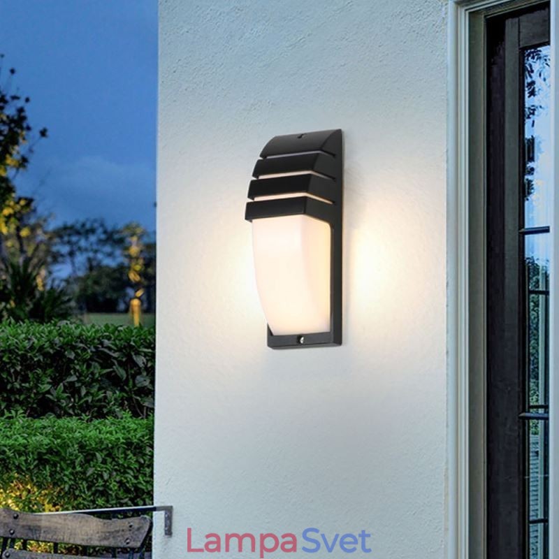 Vodotesná vonkajšia veranda svetlá Čierna hliníková nástenná lampa Garden Courtyard Light