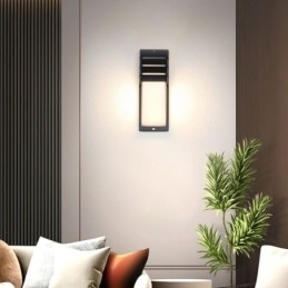 Vodotesná vonkajšia veranda svetlá Čierna hliníková nástenná lampa Garden Courtyard Light