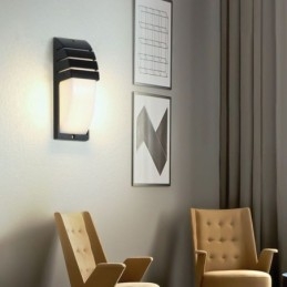 Vodotesná vonkajšia veranda svetlá Čierna hliníková nástenná lampa Garden Courtyard Light
