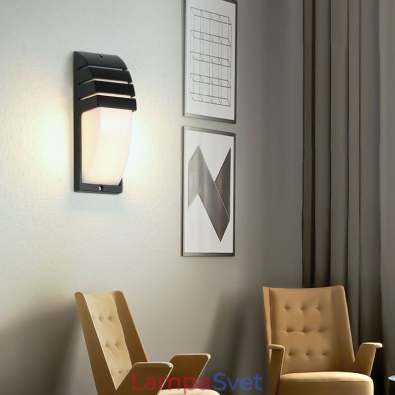 Vodotesná vonkajšia veranda svetlá Čierna hliníková nástenná lampa Garden Courtyard Light