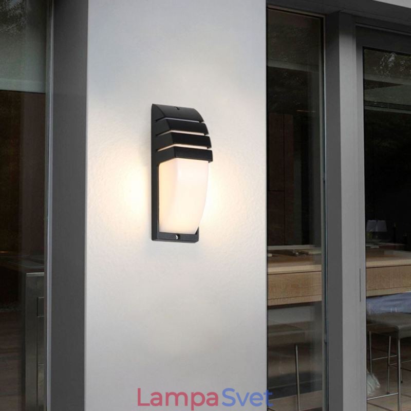 Vodotesná vonkajšia veranda svetlá Čierna hliníková nástenná lampa Garden Courtyard Light