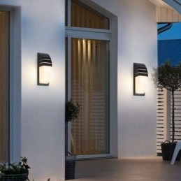 Vodotesná vonkajšia veranda svetlá Čierna hliníková nástenná lampa Garden Courtyard Light