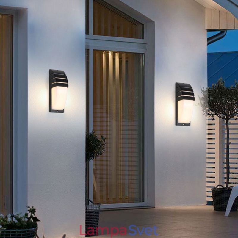 Vodotesná vonkajšia veranda svetlá Čierna hliníková nástenná lampa Garden Courtyard Light