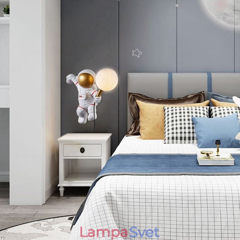 Moderné nástenné nástenné nástenné svietidlo Creative Astronaut zo živice pre deti