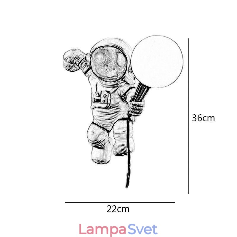 Moderné nástenné nástenné nástenné svietidlo Creative Astronaut zo živice pre deti